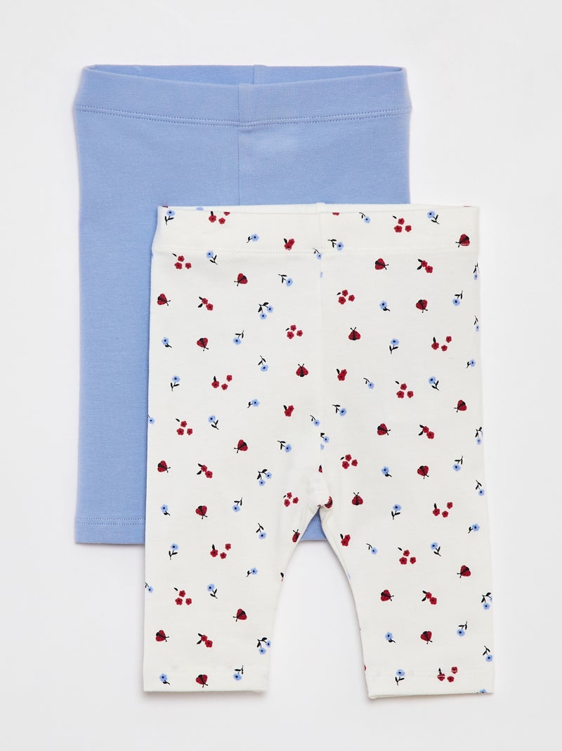 Pack de 2 leggings cortos AZUL - Kiabi