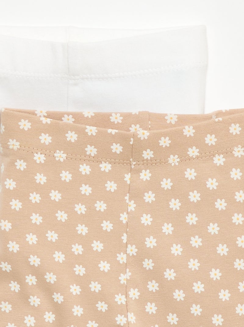 Pack de 2 leggings cortos Beige - Kiabi