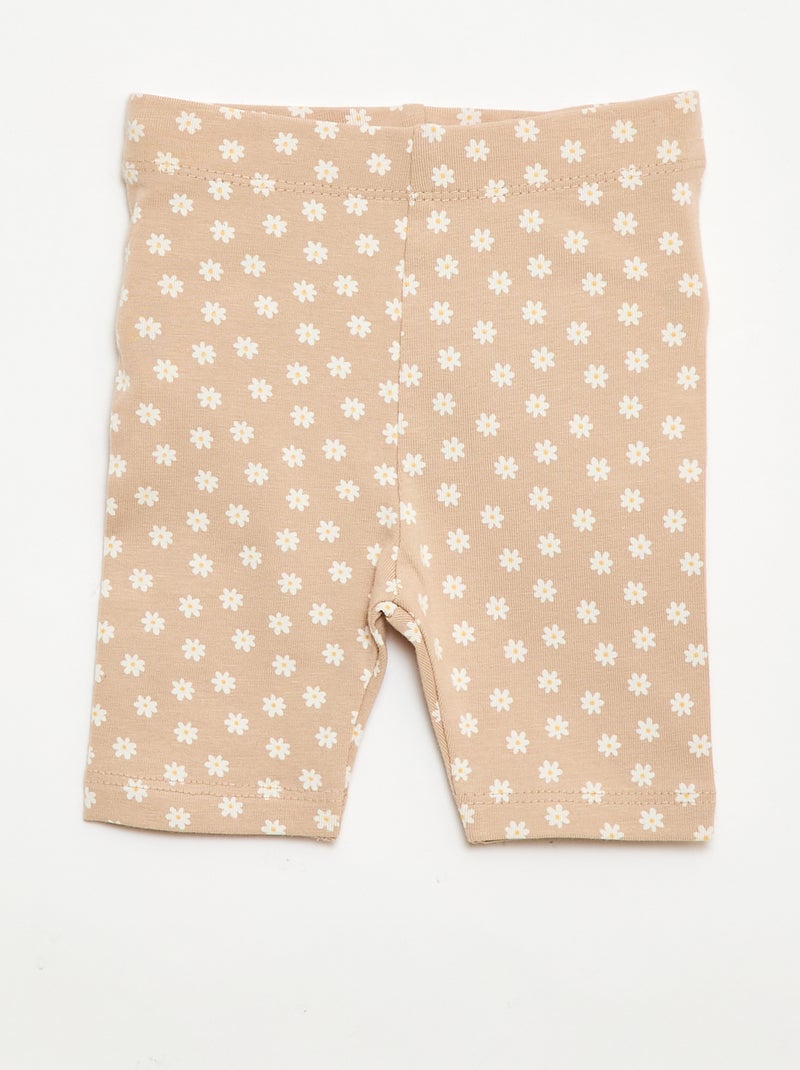 Pack de 2 leggings cortos Beige - Kiabi
