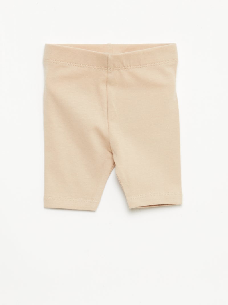 Pack de 2 leggings cortos Beige - Kiabi