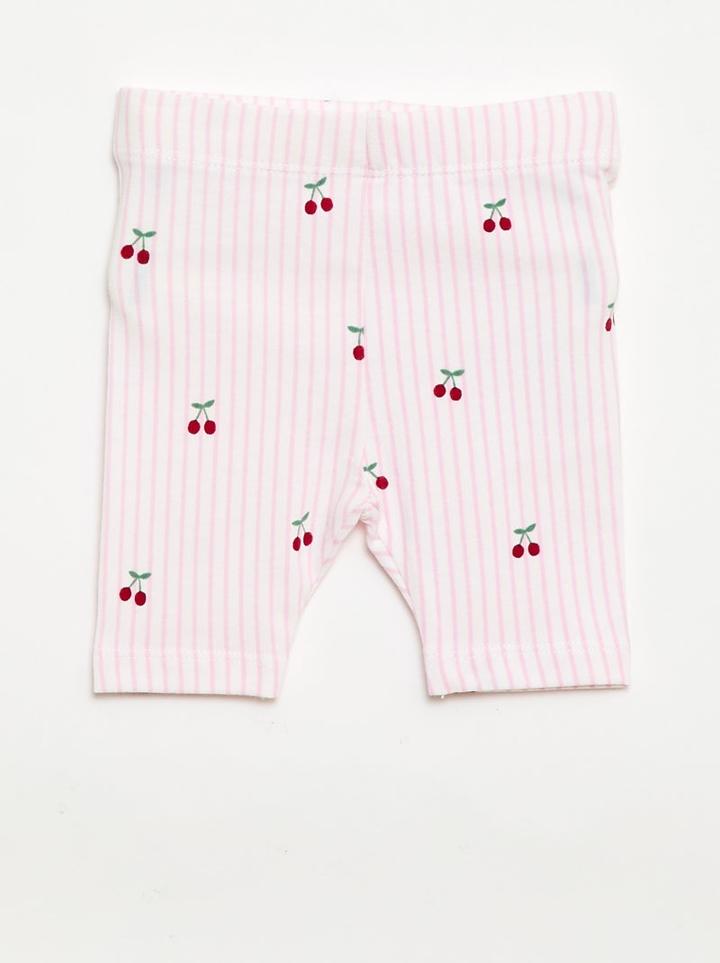 Pack de 2 leggings cortos Blanco - Kiabi