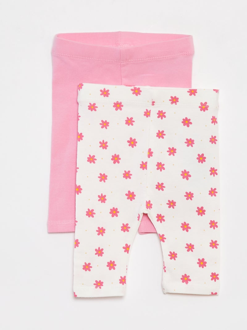 Pack de 2 leggings cortos ROSA - Kiabi