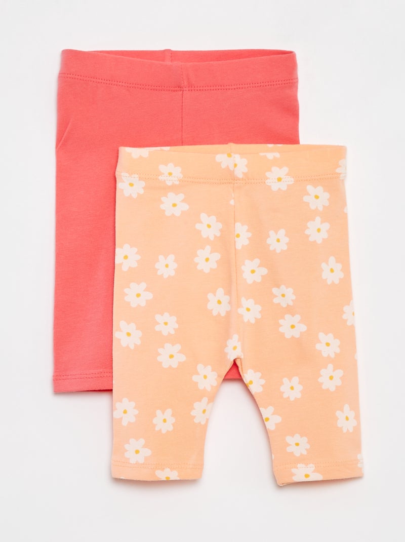 Pack de 2 leggings cortos ROSA - Kiabi