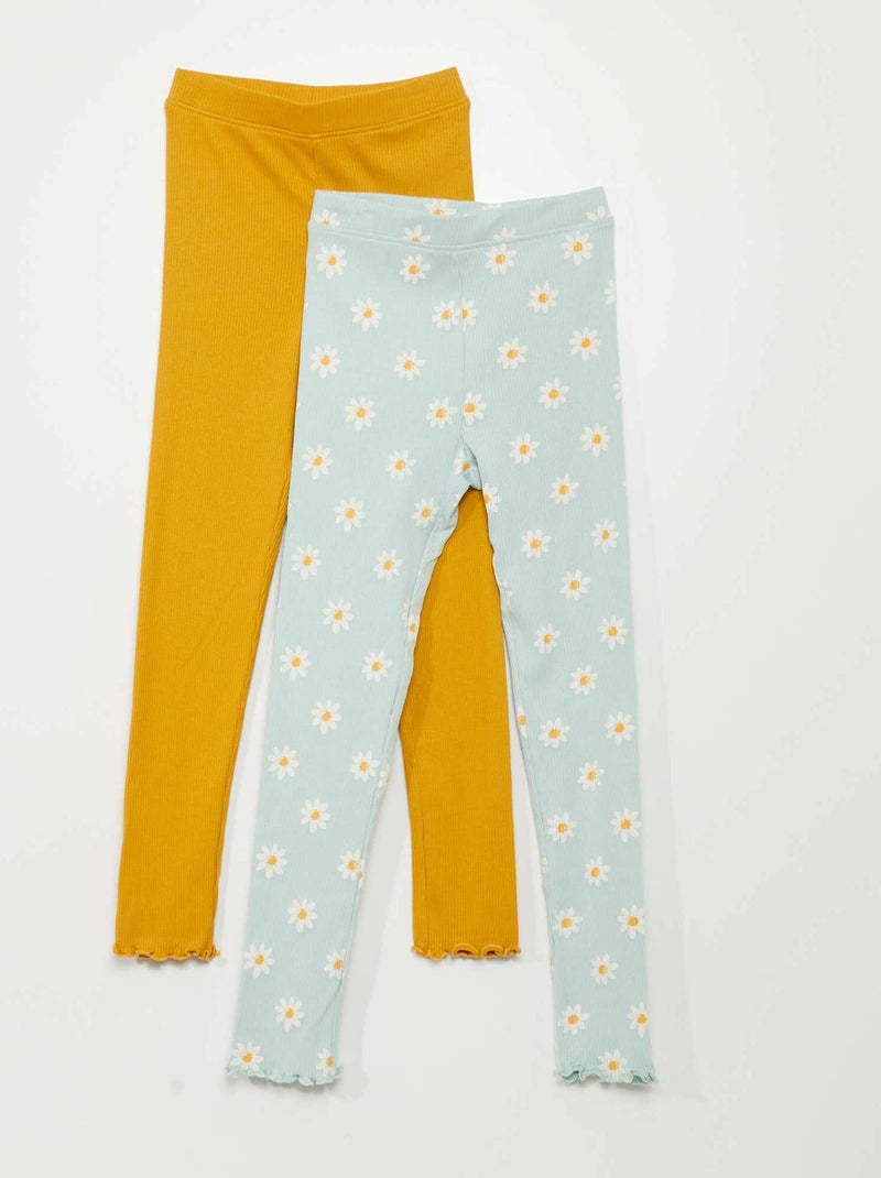 Pack de 2 leggings de canalé AZUL - Kiabi