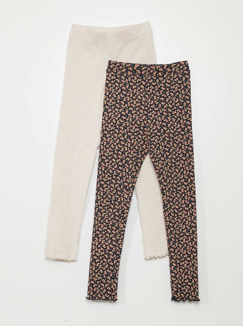 Pack de 2 leggings de canalé AZUL - Kiabi