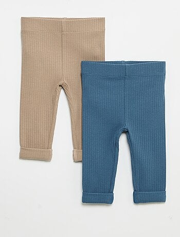 Pack de 2 leggings de canalé