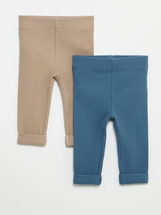 Pack de 2 leggings de canalé