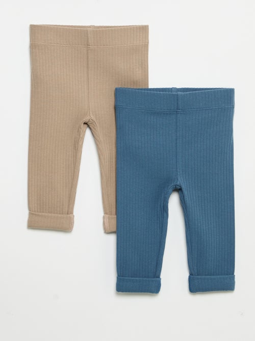 Pack de 2 leggings de canalé - Kiabi