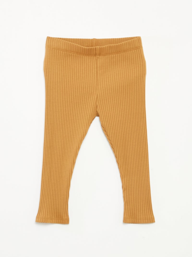 Pack de 2 leggings de canalé Beige - Kiabi