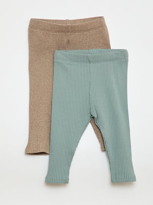 Pack de 2 leggings de canalé - Kiabi