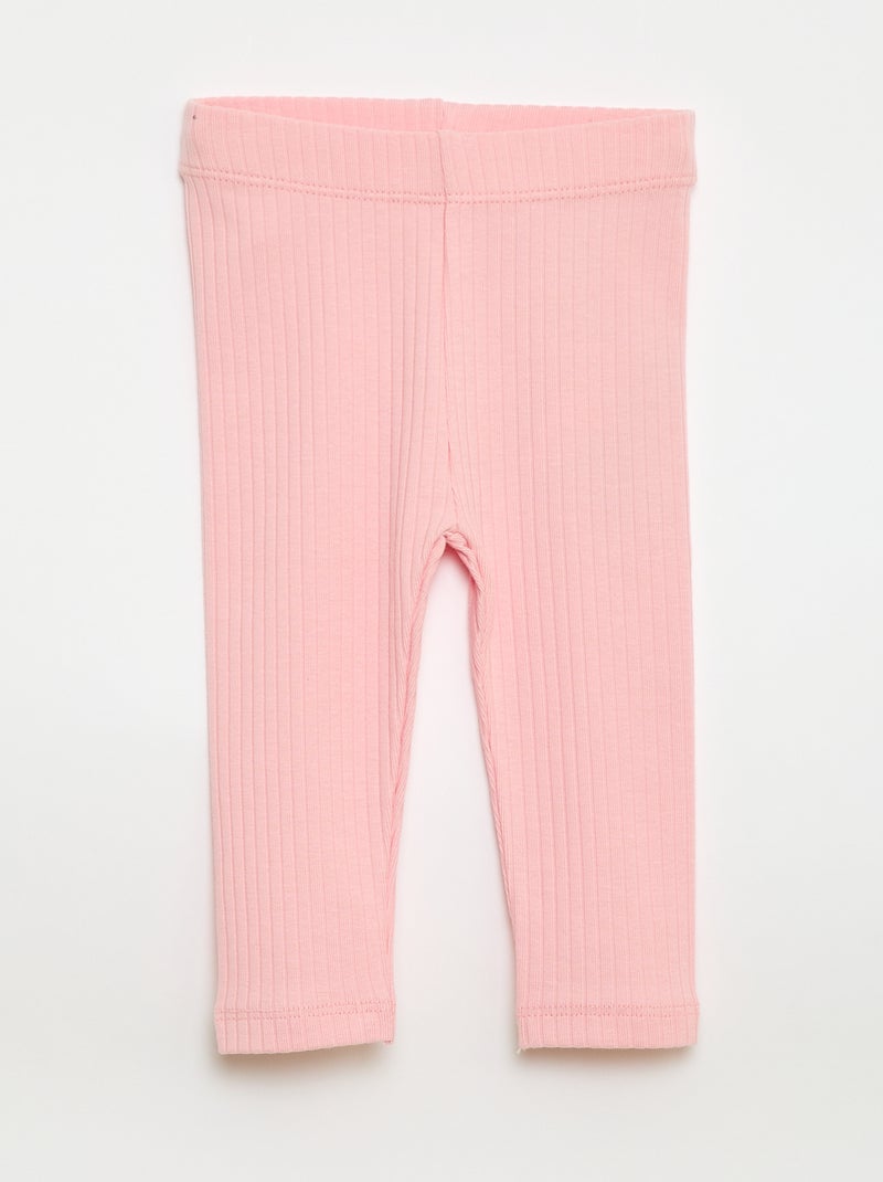 Pack de 2 leggings de canalé Beige - Kiabi