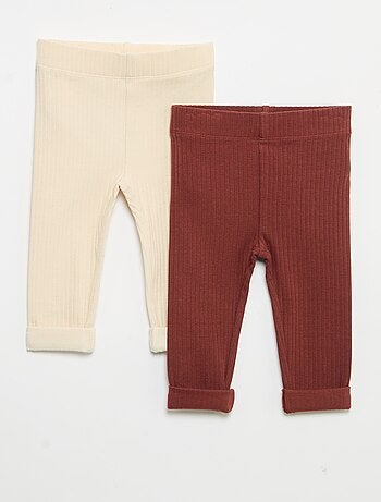 Pack de 2 leggings de canalé