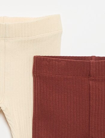 Pack de 2 leggings de canalé