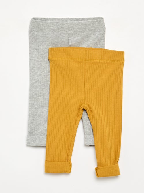 Pack de 2 leggings de canalé - Kiabi Pack de 2 leggings de canalé - Kiabi