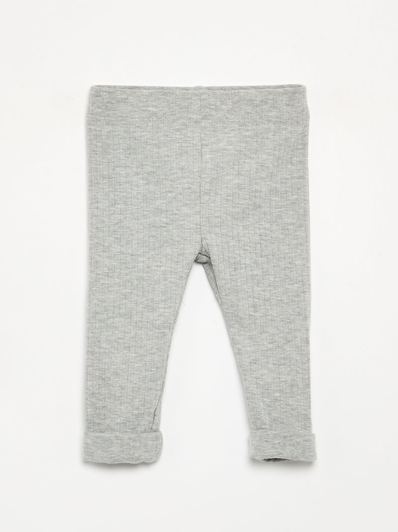 Pack de 2 leggings de canalé Beige - Kiabi