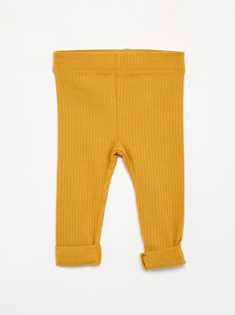 Pack de 2 leggings de canalé Beige - Kiabi