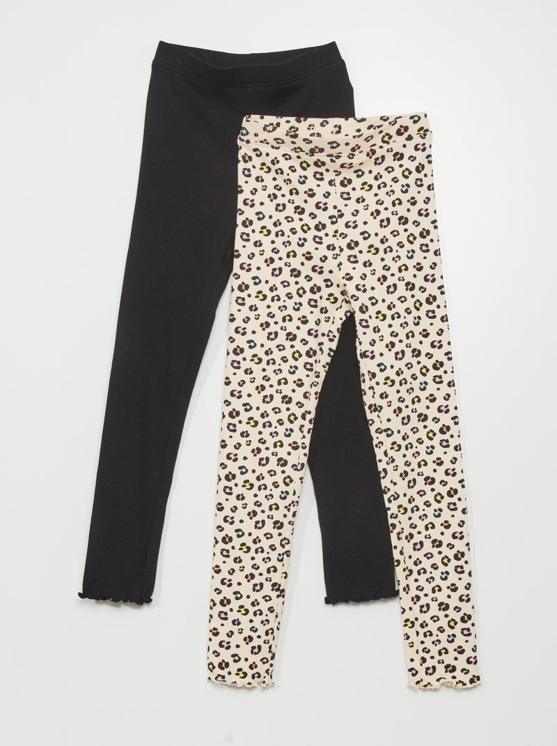Pack de 2 leggings de canalé BLANCO - Kiabi