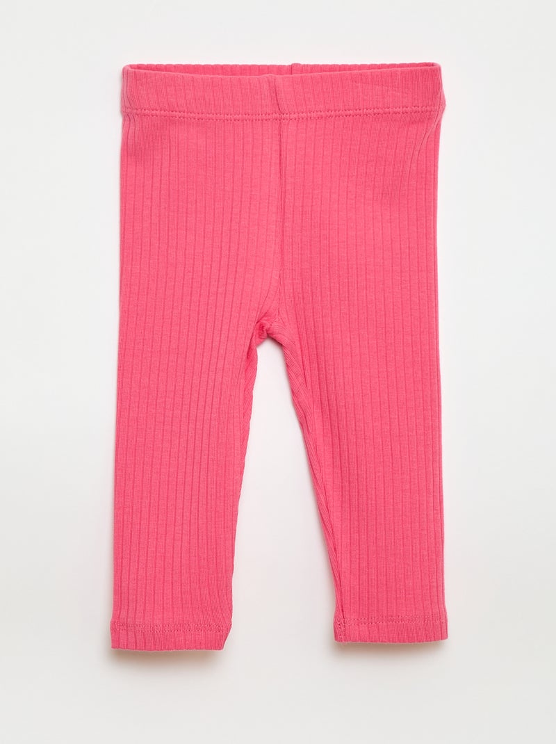 Pack de 2 leggings de canalé Blanco - Kiabi