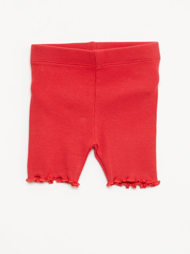 Pack de 2 leggings de canalé Blanco - Kiabi