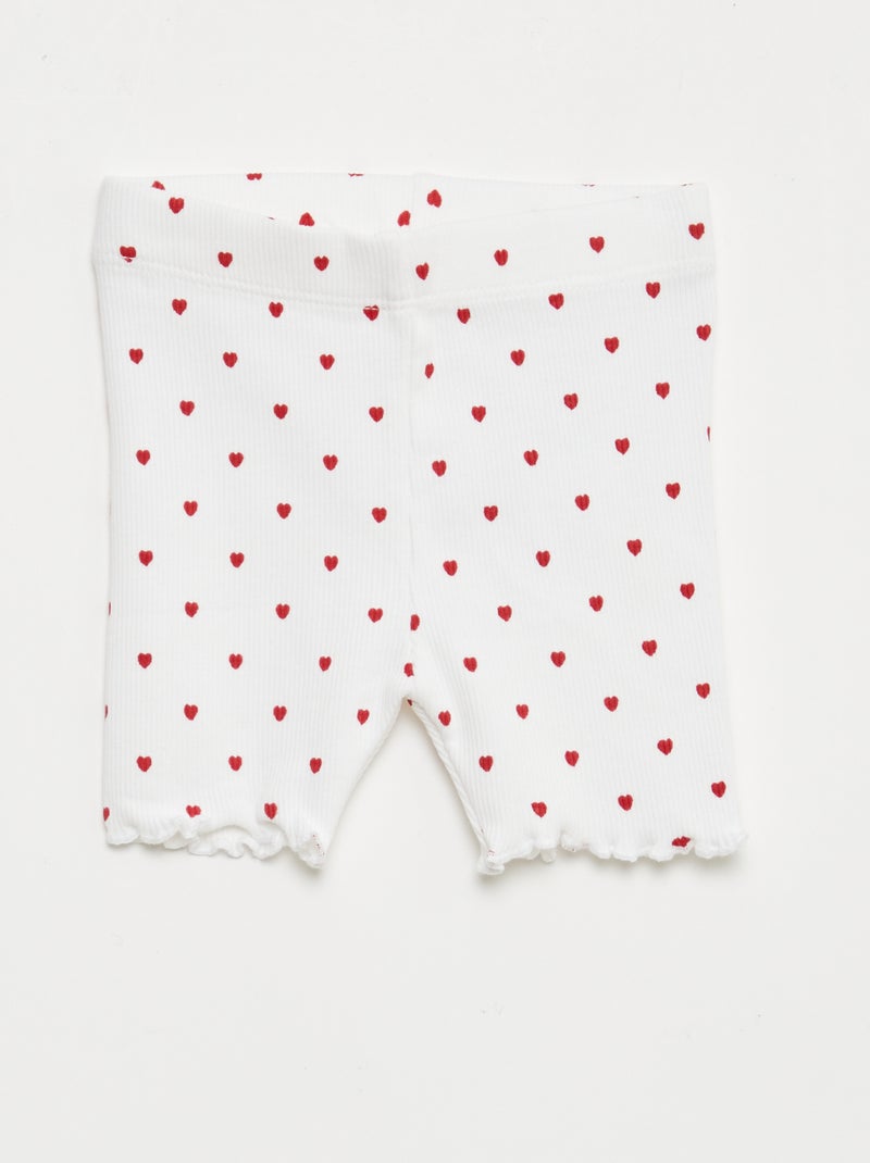 Pack de 2 leggings de canalé Blanco - Kiabi