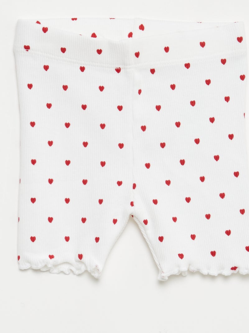 Pack de 2 leggings de canalé Blanco - Kiabi