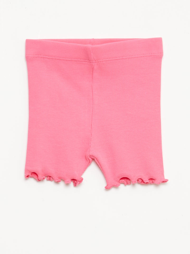Pack de 2 leggings de canalé Blanco - Kiabi