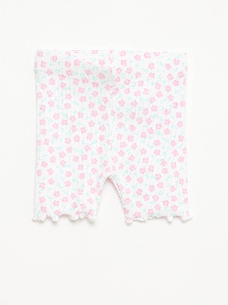 Pack de 2 leggings de canalé Blanco - Kiabi