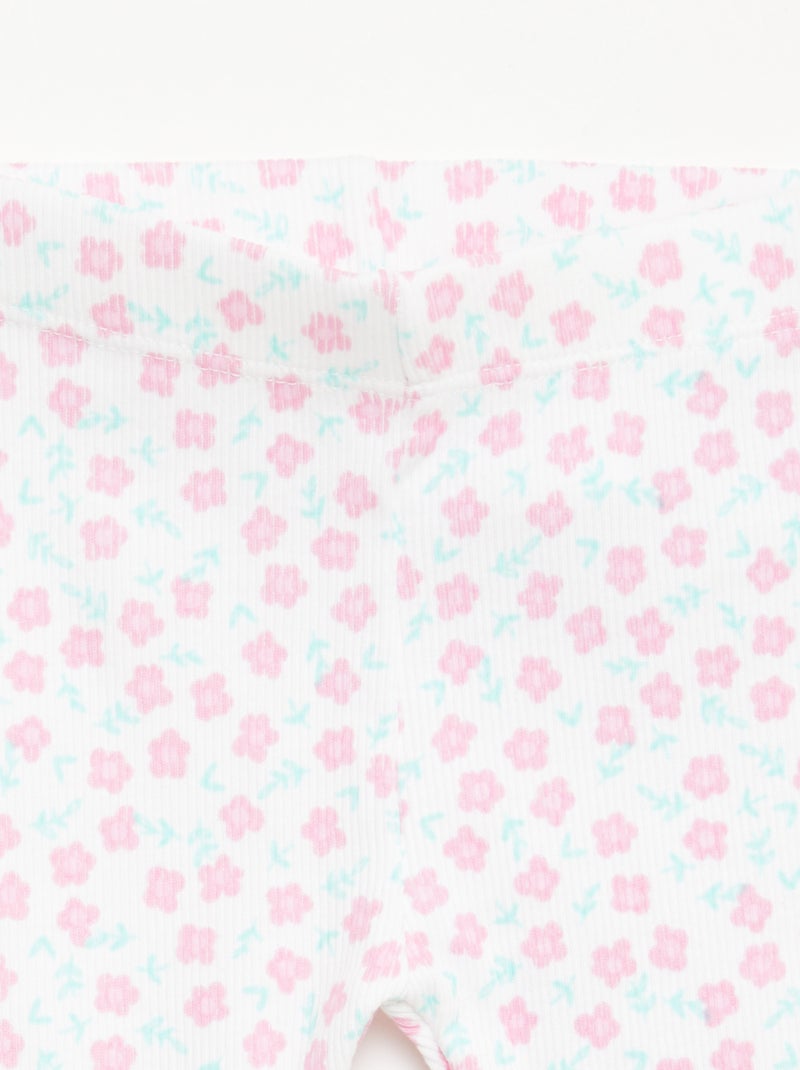 Pack de 2 leggings de canalé Blanco - Kiabi