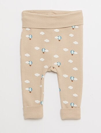 pack de 2 leggings de canalé con vuelta - 2 piezas