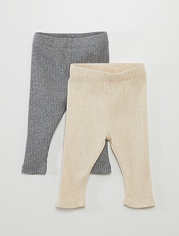 Pack de 2 leggings de canalé