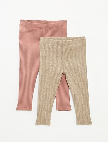 Pack de 2 leggings de canalé