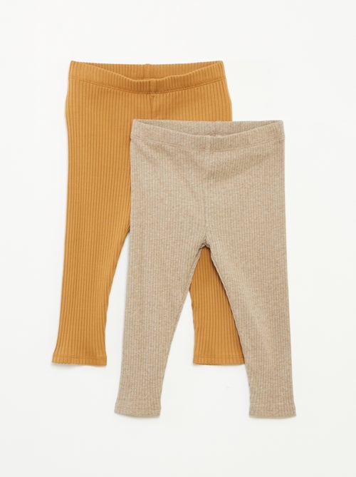 Pack de 2 leggings de canalé - Kiabi