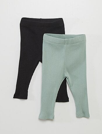 Pack de 2 leggings de canalé