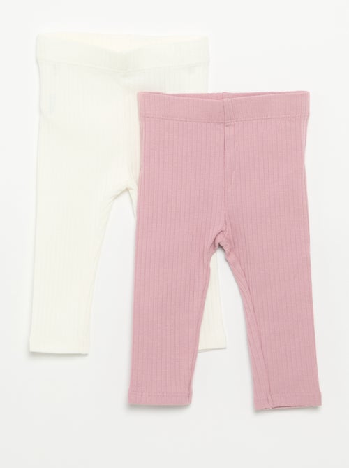 Pack de 2 leggings de canalé - Kiabi