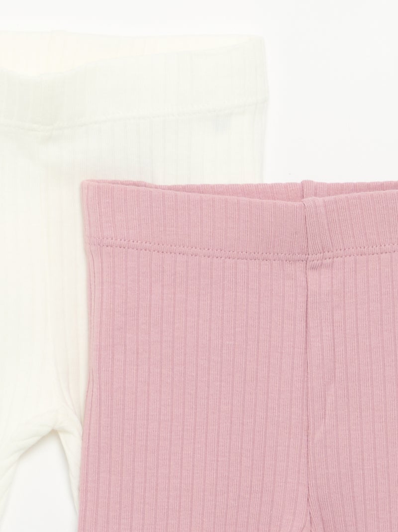 Pack de 2 leggings de canalé Purpura - Kiabi