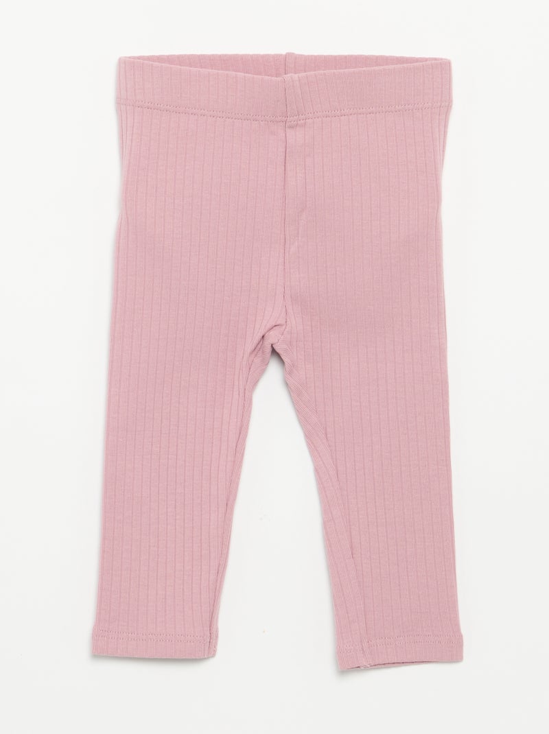 Pack de 2 leggings de canalé Purpura - Kiabi