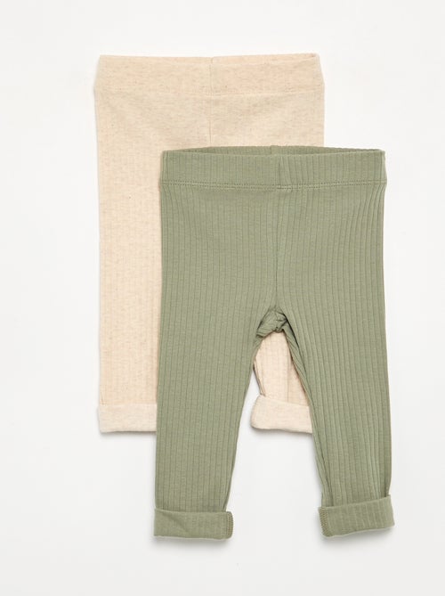 Pack de 2 leggings de canalé - Kiabi Pack de 2 leggings de canalé - Kiabi