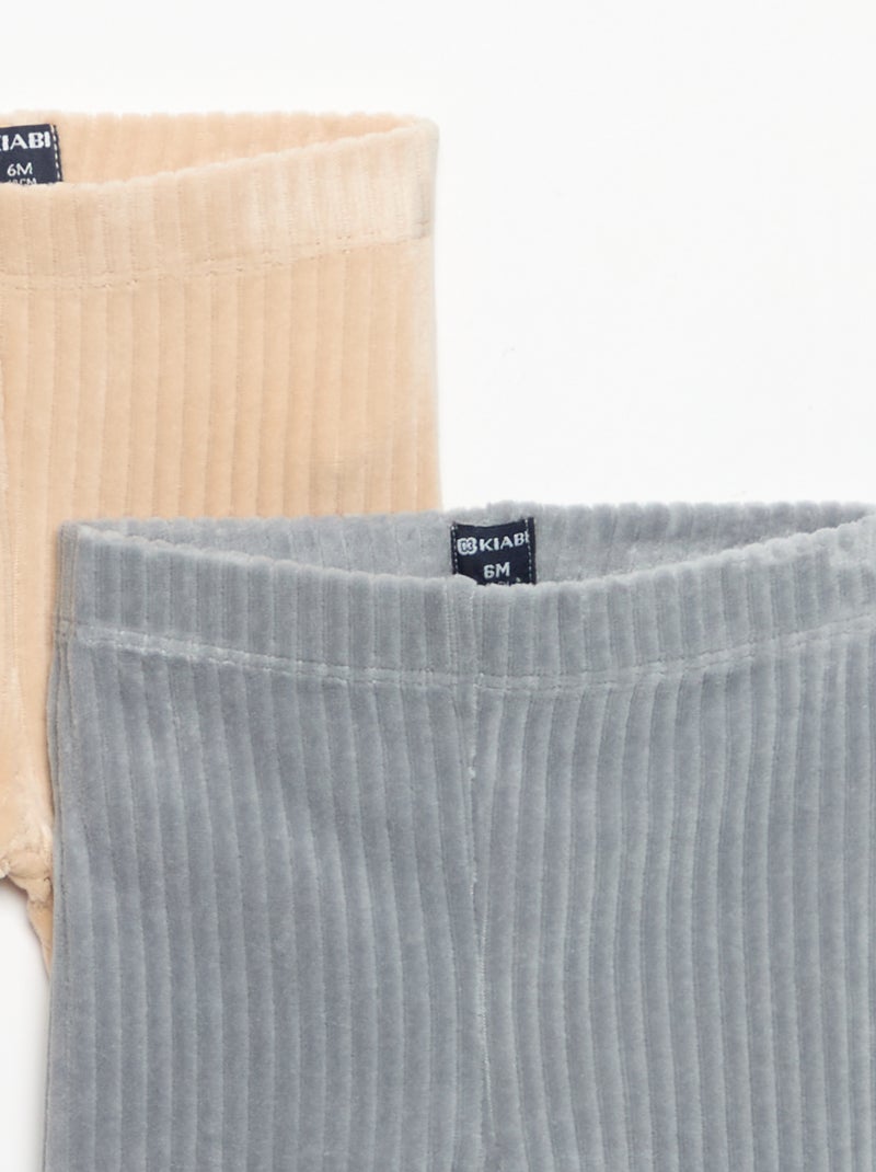 Pack de 2 leggings de pana Azul - Kiabi