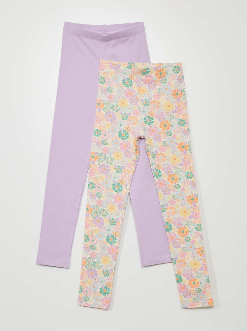 Pack de 2 leggings de punto - 2 piezas PURPURA - Kiabi