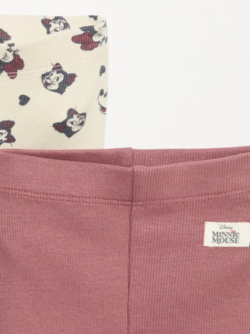 Pack de 2 leggings 'Disney' de canalé - Kiabi