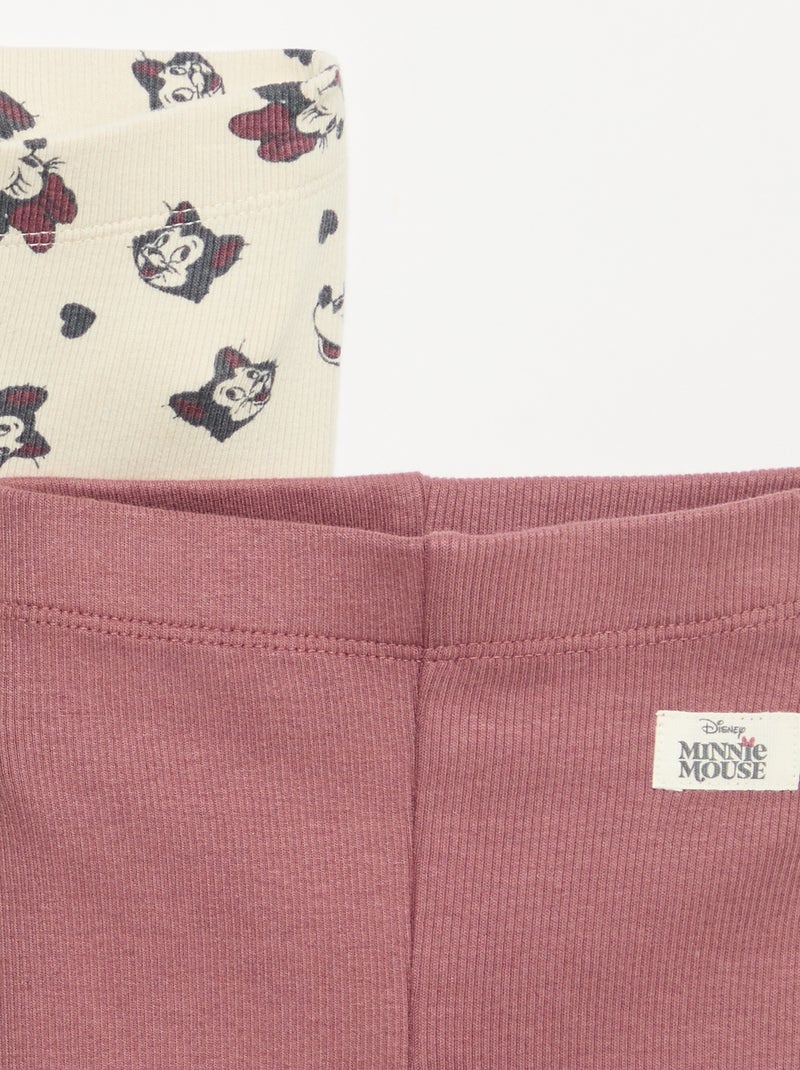 Pack de 2 leggings 'Disney' de canalé Beige - Kiabi