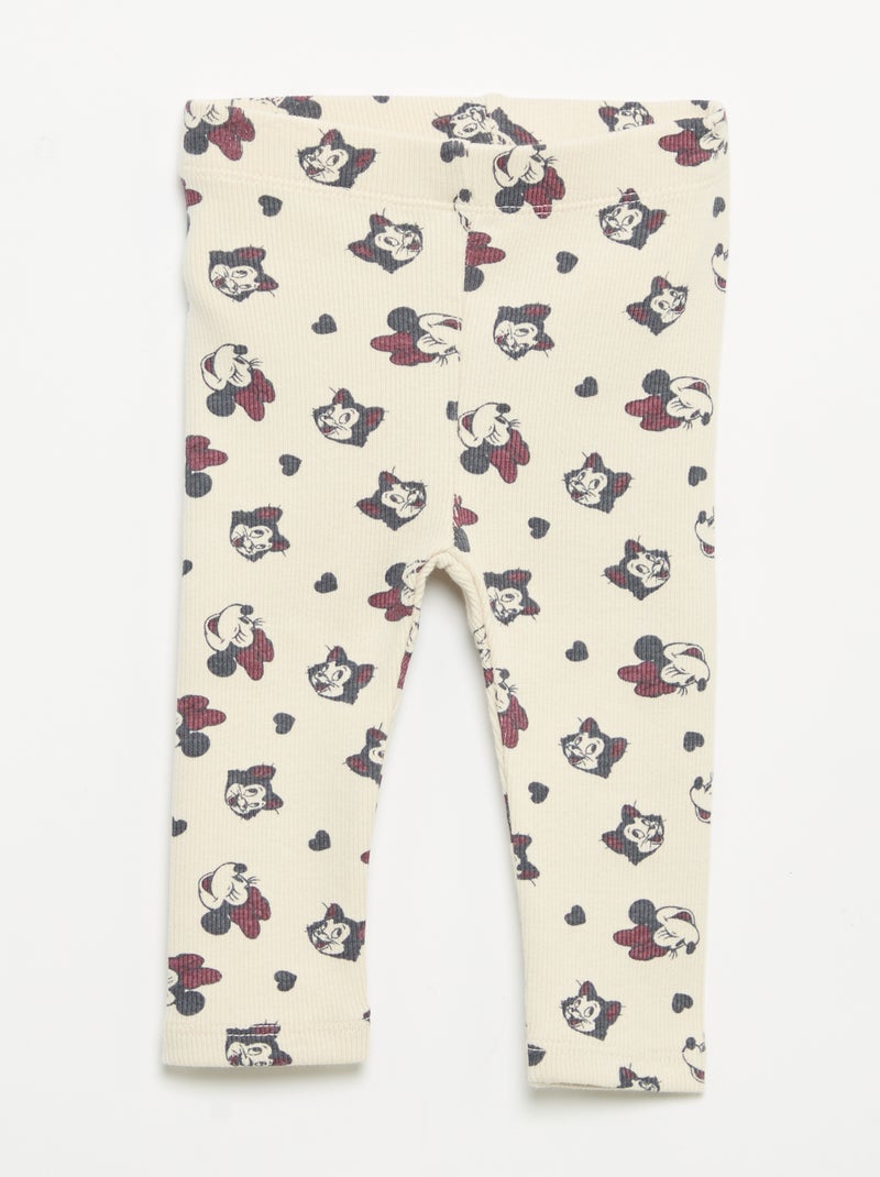 Pack de 2 leggings 'Disney' de canalé Beige - Kiabi