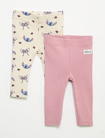 Pack de 2 leggings 'Disney' de canalé