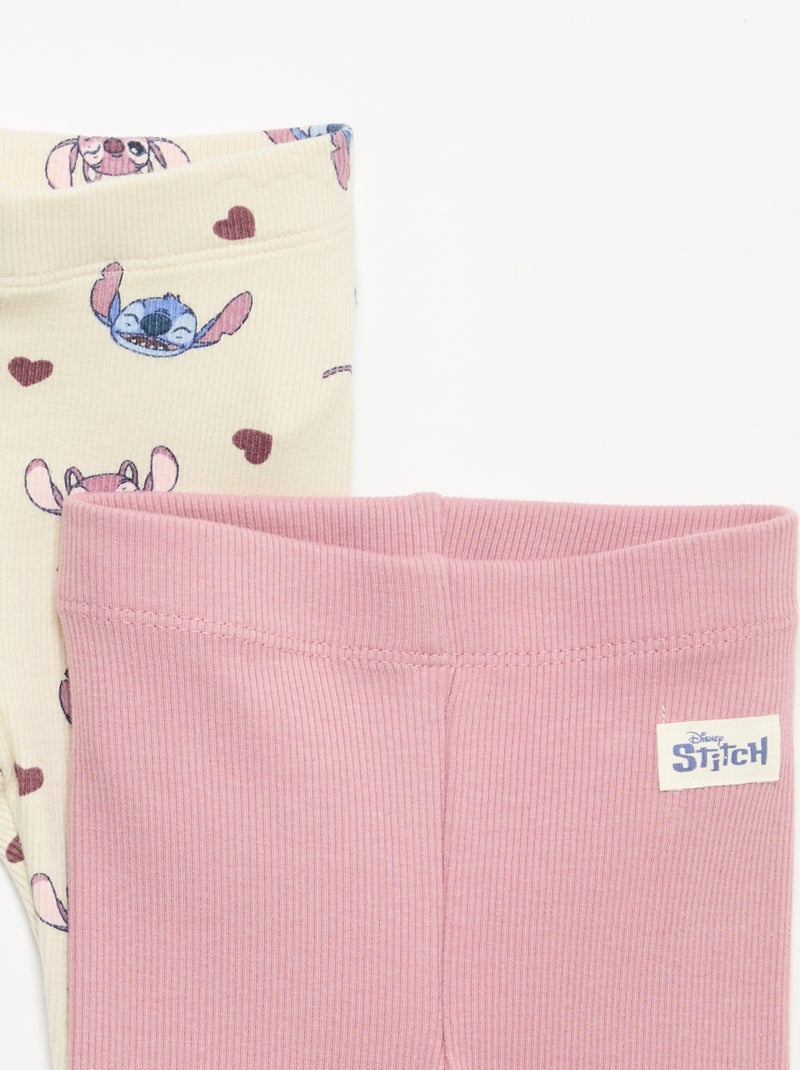 Pack de 2 leggings 'Disney' de punto acanalado Beige - Kiabi