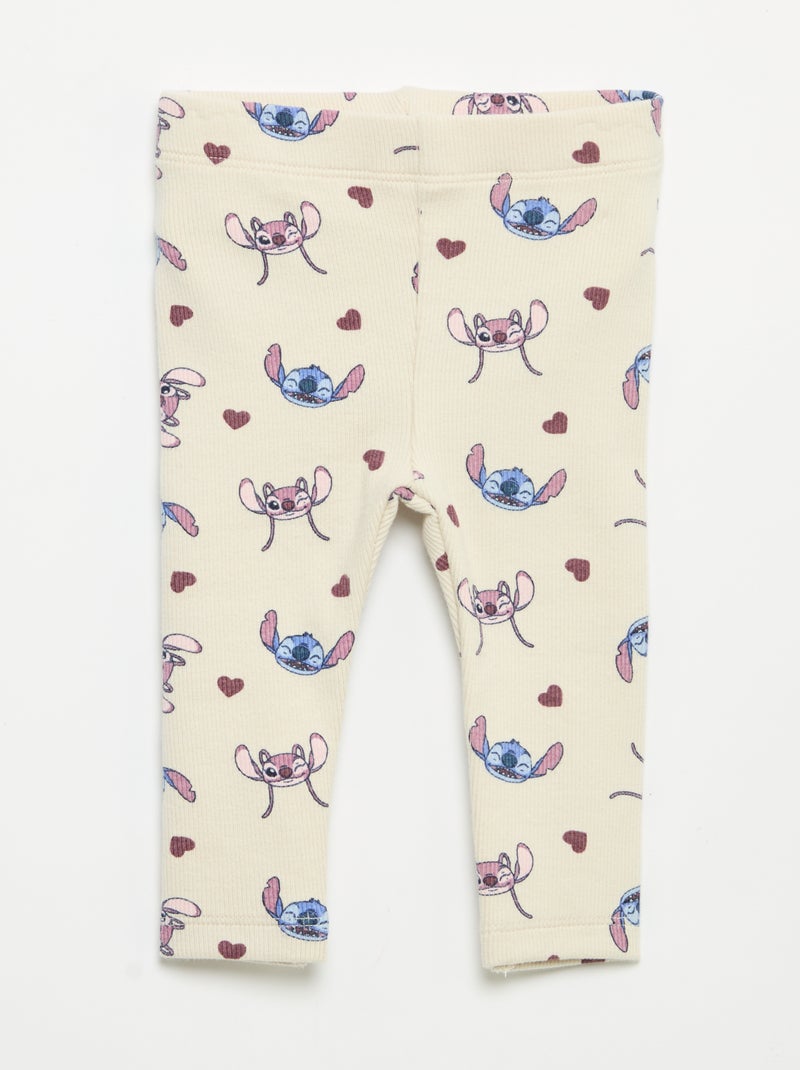 Pack de 2 leggings 'Disney' de punto acanalado Beige - Kiabi