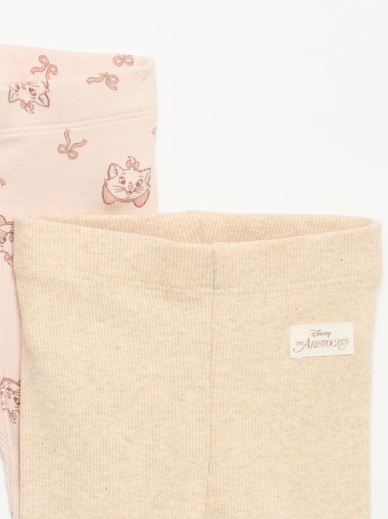 Pack de 2 leggings 'Disney' de punto acanalado Rosa - Kiabi