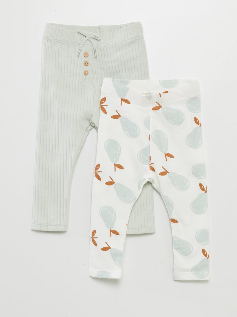 Pack de 2 leggings largos BLANCO - Kiabi
