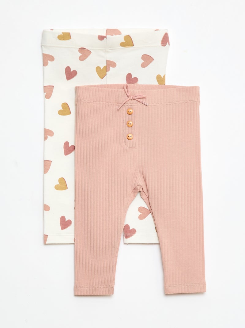 Pack de 2 leggings largos Blanco - Kiabi