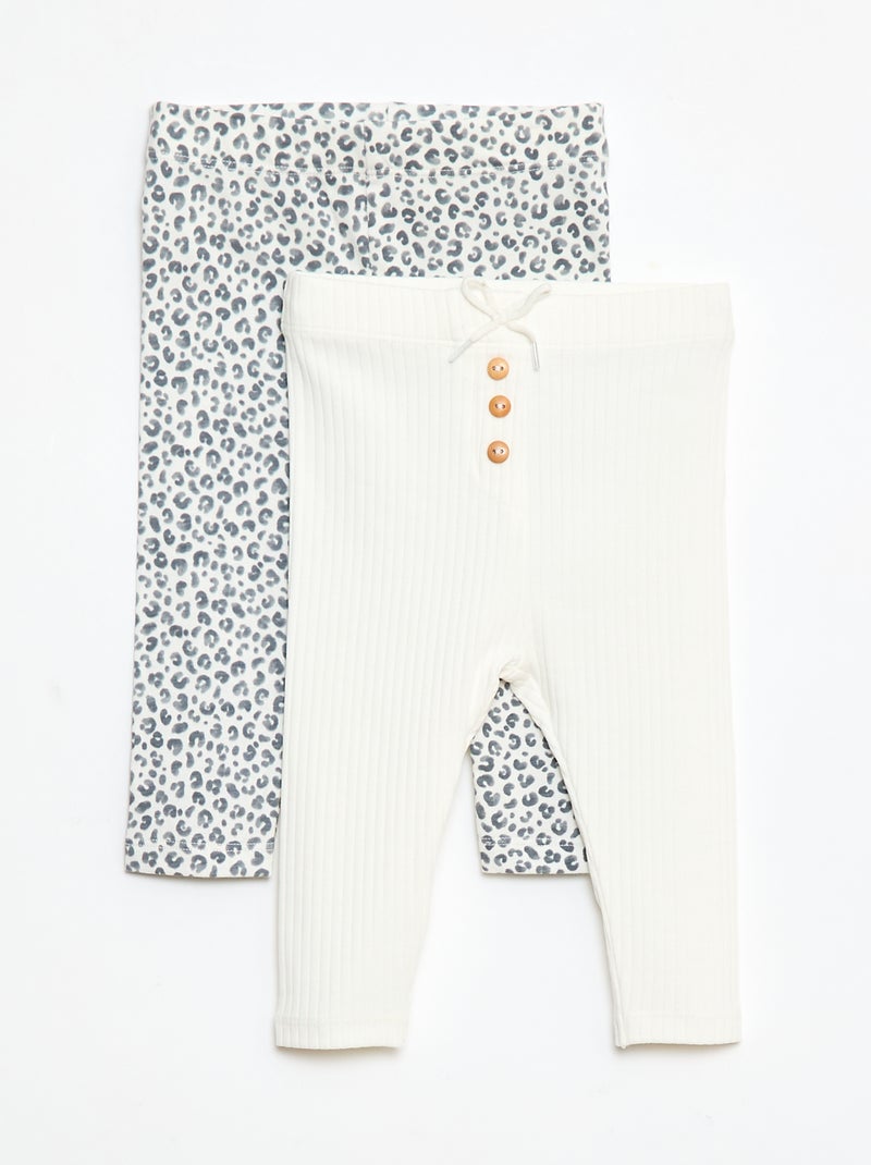 Pack de 2 leggings largos Blanco - Kiabi