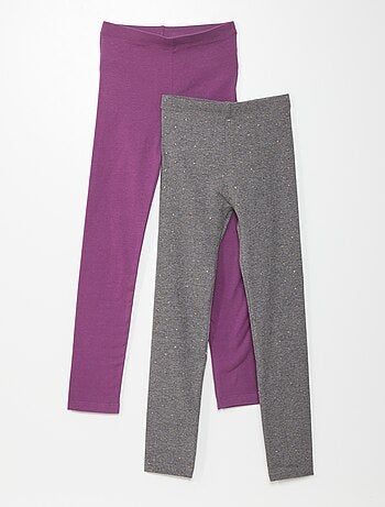 VERTBAUDETLot de 2 Leggings Assortis fillelot Gris Anthracite Bleu mar12A